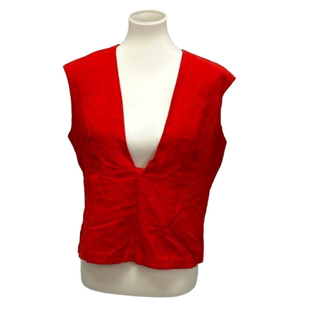 Vintage Beeline Fashions Inc Womens Size 16 100% Cotton Union Made Back Zip Vest